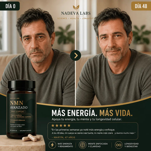 NMN Avanzado - Fórmula Completa NAD+ para Rejuvenecimiento Celular, Claridad Mental y Longevidad