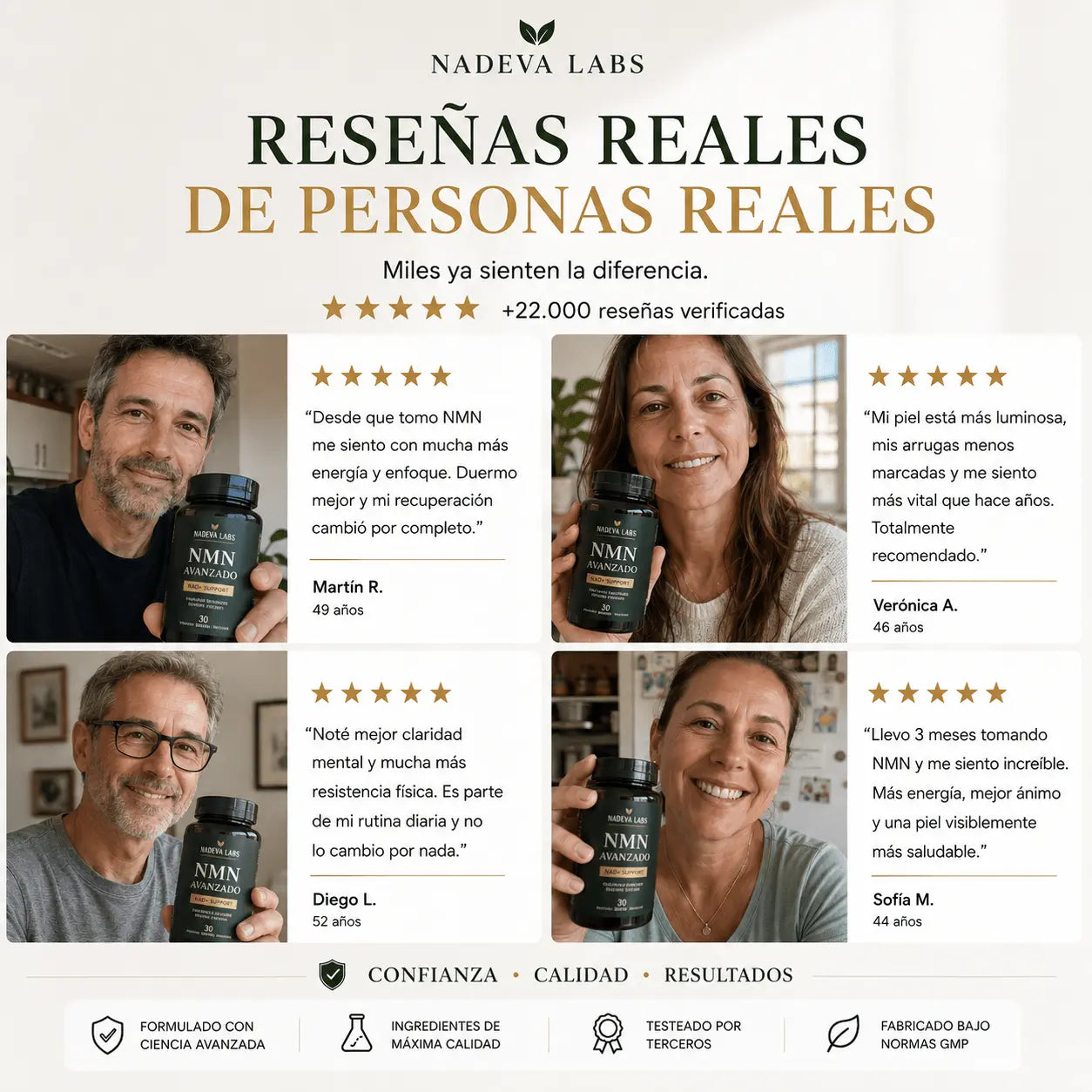 NMN Avanzado - Fórmula Completa NAD+ para Rejuvenecimiento Celular, Claridad Mental y Longevidad